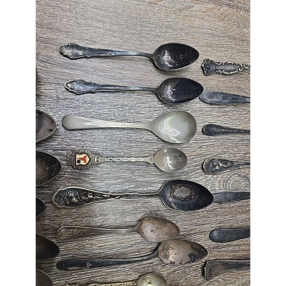 Lot of 44 Vintage Antique Silverplate Flatware Spoons Forks Crafting Silverware - Picture 8 of 16